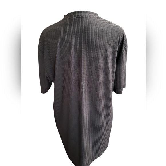 Guess Black Ribbed  V Neck Top Short Sleeve XL - Picture 8 of 14